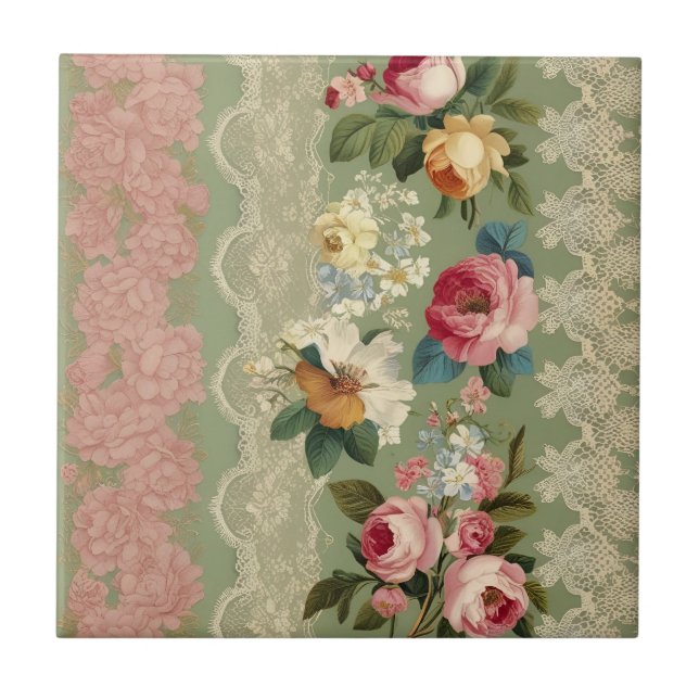 Elegant Stripes of Vintage Tile (Front)