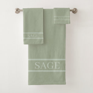 Elegant Stripes on Sage Bath Towel Set