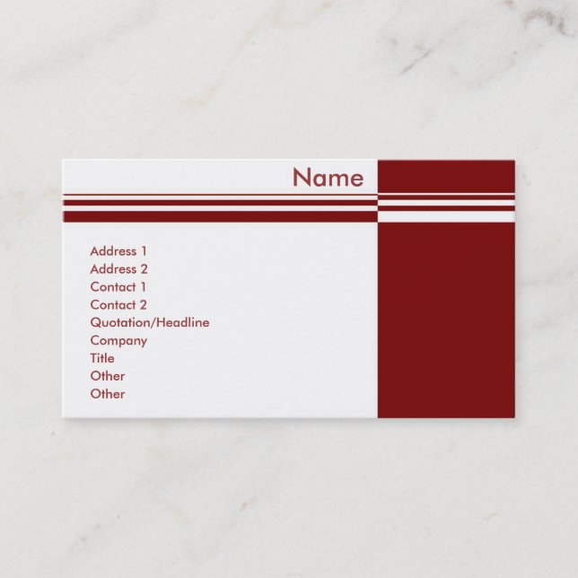 Elegant Stripes Profile Card (Front)