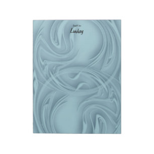 Elegant Strokes Over Blue Abstract Notepad