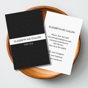 Elegant structure stripe black and white business card