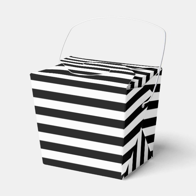 Elegant Style Chic Black and white stripes pattern Favour Box (Front Side)