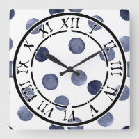 Elegant style, watercolor polka dot, blue and whit