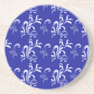 elegant, stylish and classic white damask pattern coaster