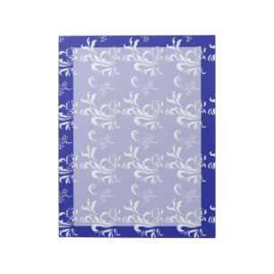elegant, stylish and classic white damask pattern notepad