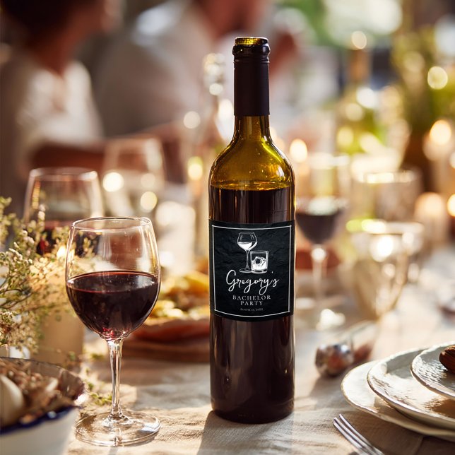 Elegant stylish Bachelor Party  Wine Label (Creator Uploaded)
