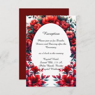 Elegant Stylish Big Red Poppies Wedding Enclosure Card