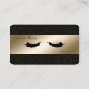 Elegant Stylish , Black, Faux Lashes,Makeup Artist Business Card