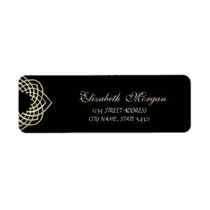 Elegant Stylish,Black,Gold Address