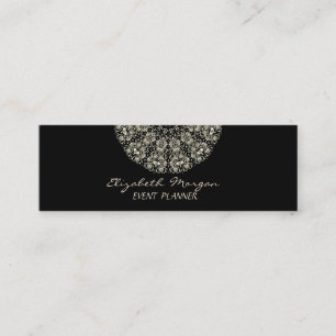 Elegant Stylish , Black,Gold Lace Mini Business Card