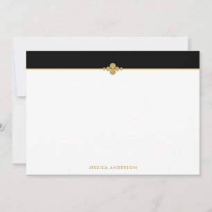 Elegant Stylish Black Gold Personalised Card