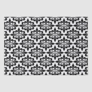 Elegant Stylish Black White Damask Decoupage  Tissue Paper