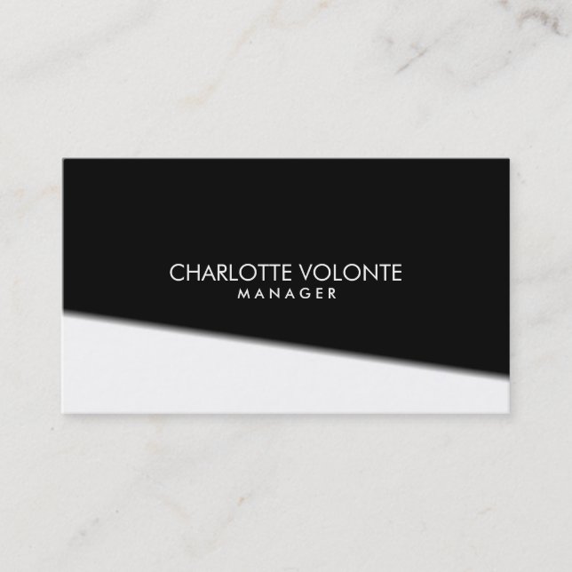 Elegant Stylish Black White Professional Business Card (Front)