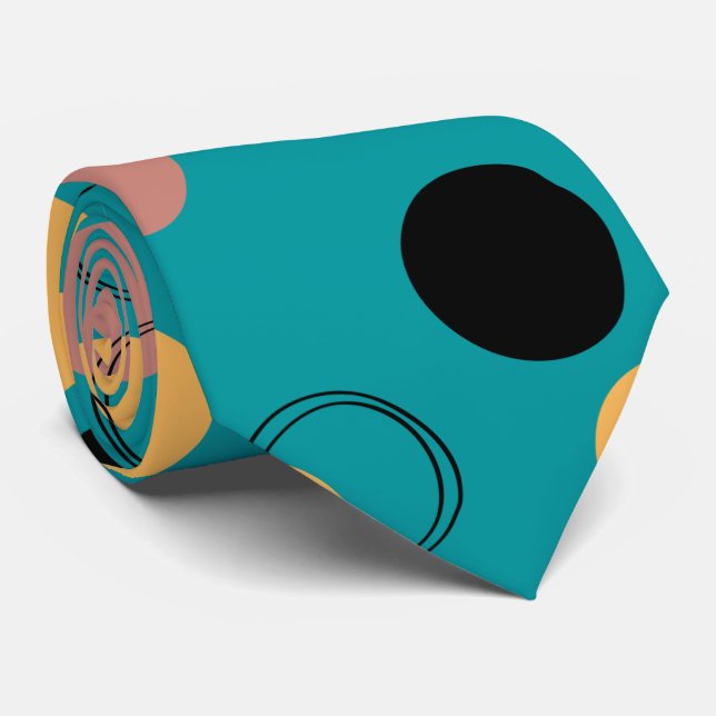 Elegant stylish blue pattern abstract men tie (Rolled)