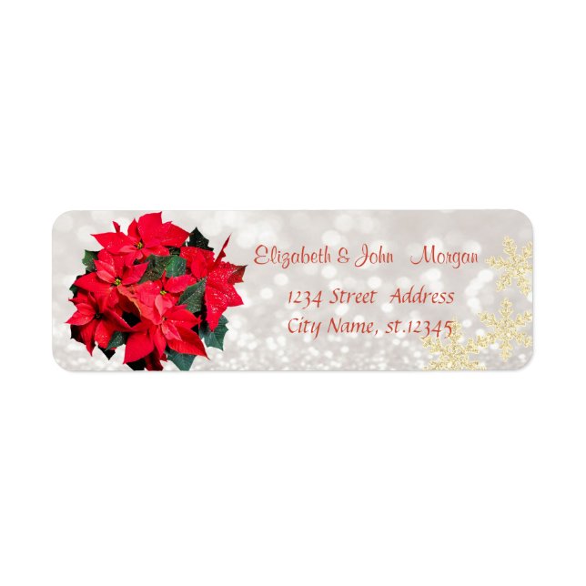 Elegant, Stylish ,Bokeh,Christmas Poinsettia (Front)