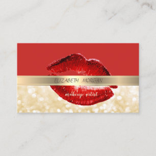 Elegant Stylish,Bokeh ,Red ,Lips, Business Card