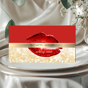 Elegant Stylish,Bokeh ,Red ,Lips, Business Card