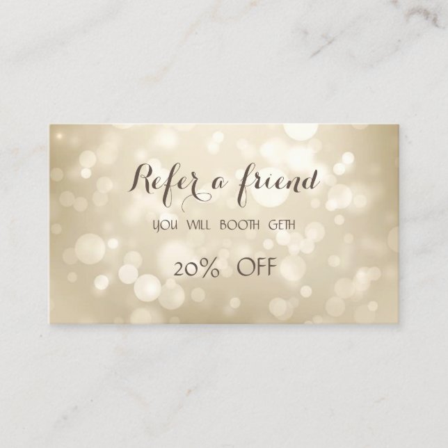 Elegant Stylish  Bokeh  Referral Card (Front)
