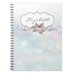 Elegant Stylish ,Bokeh,Rose Spiral Notebook