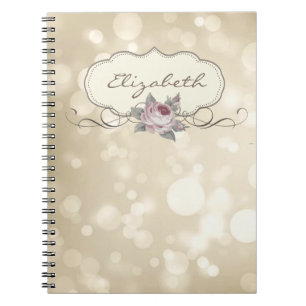 Elegant Stylish ,Bokeh,Rose Spiral Notebook