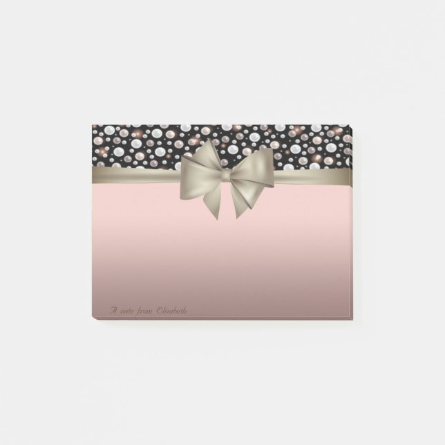 Elegant Stylish, Bow,Polka Dots Post-it Notes (Front)