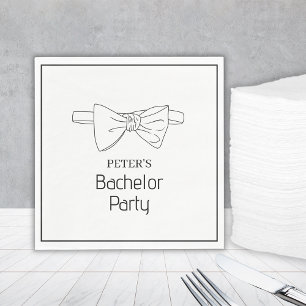 Elegant Stylish Bow Tie Custom Bachelor Party Napkin