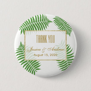 Elegant Stylish Bracken Wedding 6 Cm Round Badge