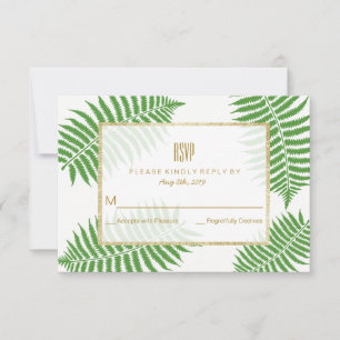 Elegant Stylish Bracken Wedding RSVP Card