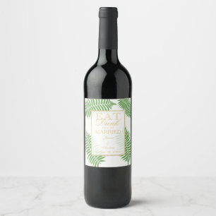 Elegant Stylish Bracken Wedding Wine Label