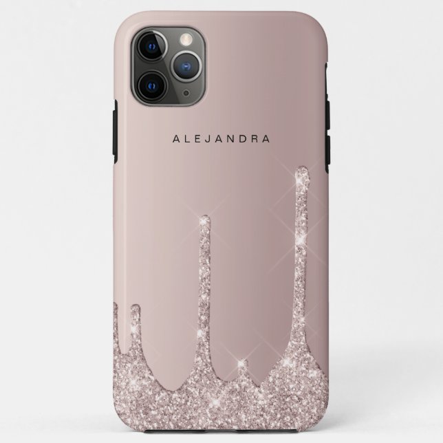 Elegant stylish champagne glitter drips Case-Mate iPhone case (Back)