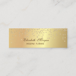 Elegant Stylish Chic Faux Gold-Diamonds Mini Business Card