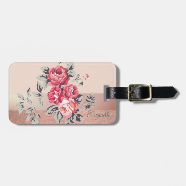Elegant Stylish Chic,Flowers Luggage Tag (Front Horizontal)