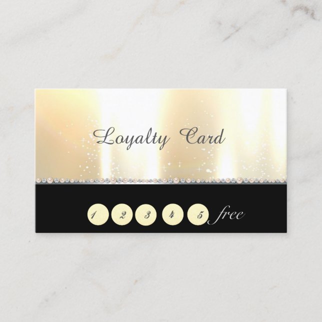 Elegant Stylish Chic Gold  Loyalty Card (Front)