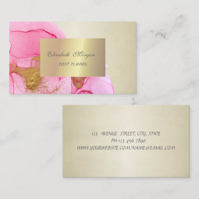 Elegant Stylish Chic,Gold Swirls Business Card (Front/Back)