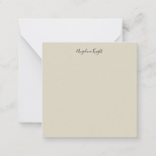 Elegant Stylish Chic Plain Handwriting Script Card (Front)