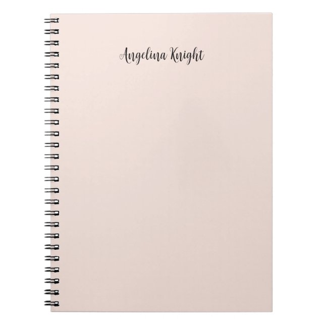 Elegant Stylish Chic Plain Handwriting Script Notebook (Front)
