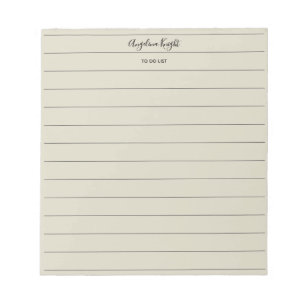 Elegant Stylish Chic Todo List Handwriting Script Notepad