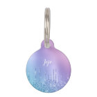 Elegant stylish chick blue & purple glitter drips