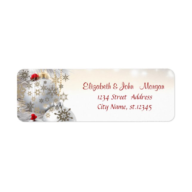 Elegant  Stylish Christmas Balls Gold Snowflakes (Front)