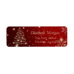 Elegant Stylish,Christmas Tree,Snowflakes<br><div class="desc">Christmas tree on red background. An elegant and sophisticated designe.Costumize with your name and address.</div>