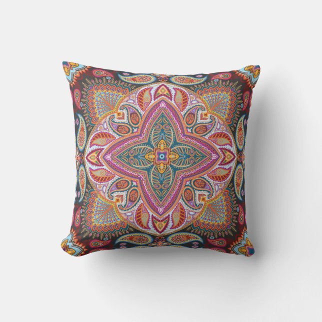 Elegant Stylish Classic Purple Paisley Pattern  Cushion (Front)