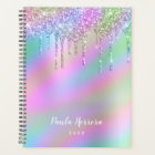 Elegant stylish colourful holographic glitter drip
