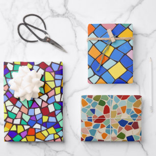 Elegant Stylish Colourful Mosaic Pattern Wrapping Paper Sheet