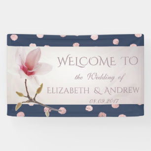 Elegant Stylish Confetti, Magnolia  Wedding Banner
