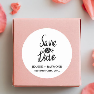 Elegant Stylish Custom Wedding Save the date Classic Round Sticker