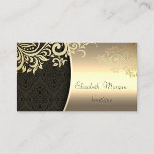 Elegant Stylish Damask Gold Floral Business Card