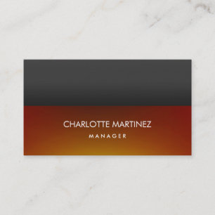 Elegant Stylish Dark Orange Grey Professional Business Card