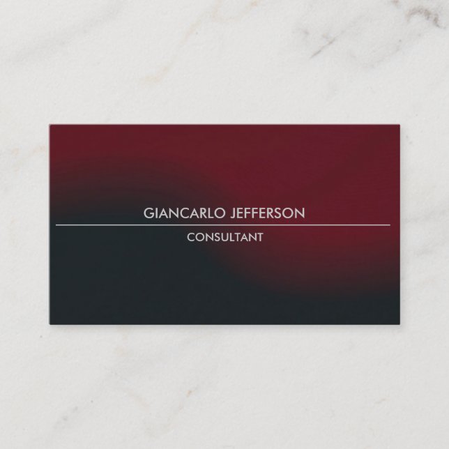 Elegant Stylish Dark Red Black Professional Business Card (Front)