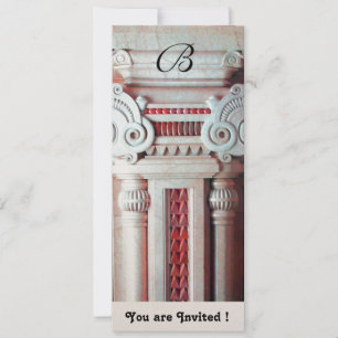 ELEGANT STYLISH DECOR red white,champagne metallic Invitation