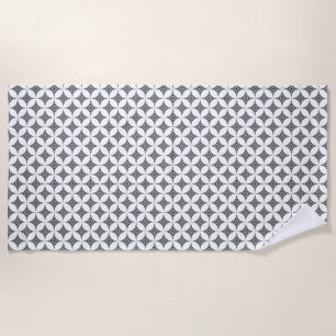 Elegant Stylish Diamonds in Black & White Beach Towel